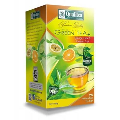 Qualitea Green Tea Orange, Lime, Passion Fruit 25x2g